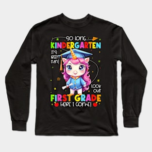 Unicorn So Long Kindergarten Graduation Last Day Of School Long Sleeve T-Shirt